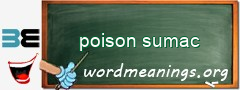 WordMeaning blackboard for poison sumac